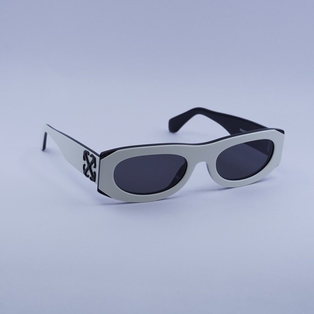 Off-White OERI13O ORLANDO 0107 Sunglasses White/Black Oval Frame, Grey Lenses